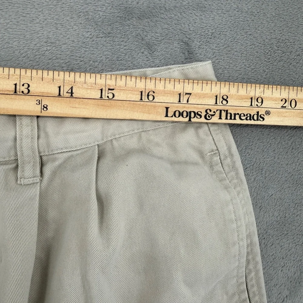 Vintage Tommy Hilfiger Mens 38 Khaki Chino Shorts Pleated Cotton Twill Beige